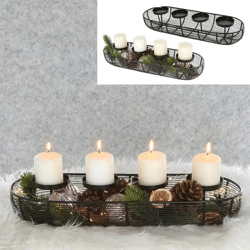 Schwarzer Adventskranz-Unterbau, Durchmesser 50 cm