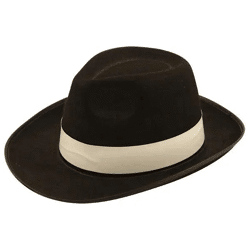 Schwarzer Al Capone Hut für Erwachsene | Klassischer Gangster-Fedora-Hut