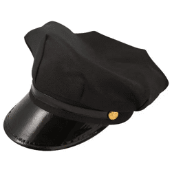 Schwarzer Chauffeur Hut Für Erwachsene - Berufsfahrer Kostümzubehör