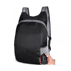black foldable backpack