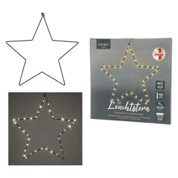 Schwarzer LED Outdoor-Stern, 40 LEDs, Durchmesser 40cm - Strahlende Außendekoration