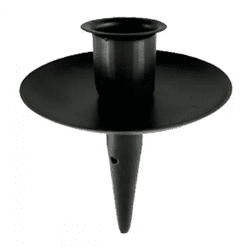 Schwarzer Stabkerzenhalter mit Tülle - Elegantes Accessoire für den Tisch