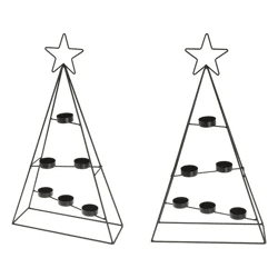 Schwarzer Sternförmiger Kerzenhalter, Elegantes Design, 52 cm Hoch