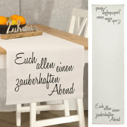 Schwarzer Tischläufer 'Zauberhafter Abend', Elegantes Design, 40x160cm