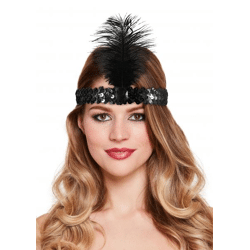 Schwarzes Charleston Stirnband - Elegantes 1920Er Jahre Flapper Accessoire