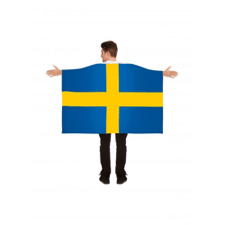 Schweden-Flaggenumhang 5 Fuß x 3 Fuß – Großer schwedischer Nationalumhang für kulturelle Veranstaltungen und Sportfeiern