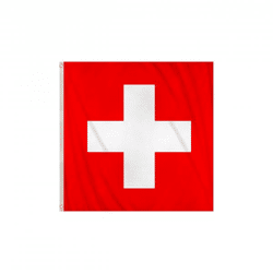 Schweizer Flagge, 90 x 90 cm, langlebiges, quadratisches Nationalbanner der Schweiz für den Außenbereich