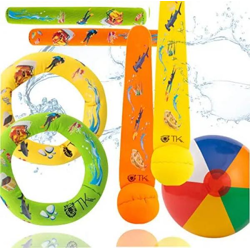 Schwimmring & Tauchrringe Set - mit Schwimmring, Tauchring, Wurfring - Tauchspielzeug zum Tauchen für Kinder & Erwachsene