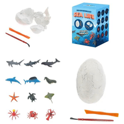 Sea Life Ausgrabungsset, 12 Stück, ca. 7cm Höhe – Bildungsreiches Spielzeug