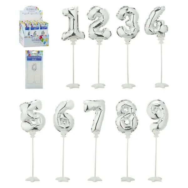 Selbstaufblasender Folienballon Zahl mit Fu&szlig; &ndash; Einfache Partydekoration