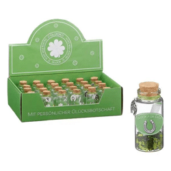 Set aus 2 Glücks-Glasröhrchen, ca. 7cm Höhe – Dekorative Glücksbringer Glasröhren für Zuhause und Geschenke