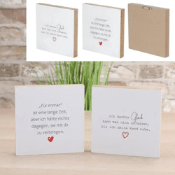 Set aus 3 Liebesbildern zum Aufstellen, je 15x15 cm - Romantische Deko-Akzente