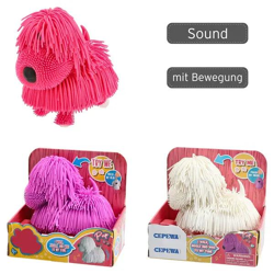 Set mit 3 Zotteligen Laufhunden, Spielzeugfiguren, ca. 15 cm Höhe