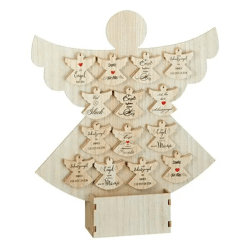 Set von 14 Schutzengel-Figuren, ca. 8 cm – Inklusive Display für Dekoration & Schutz