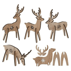 Set von 4 Mini-Hirschfiguren, 15cm – Elegante Tischdekoration