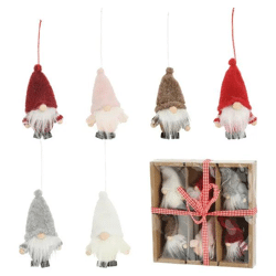 Set von 6 Hängenden Wichteln, Höhe 10 cm - Zauberhafte Deko für Heim und Garten