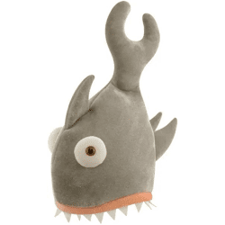 Shark Bites Hut, grau, 29 x 42 cm, Erwachsene – einzigartiges Meeresthema-Anziehzubehör