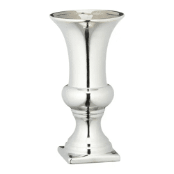 Silberne kleine Bodenvase, ca. 25cm Höhe | Elegante Dekovase | Silberfarbene Boden-Dekoration