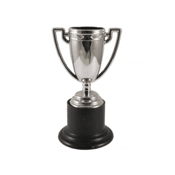 Silberne Mini-Trophäe, 10 cm, hochwertig und langlebig, ideal für Auszeichnungen und Geschenke