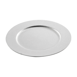 Silberner Glitzer-Dekoteller, Durchmesser ca. 33 cm - Glamouröses Wohnaccessoire