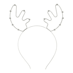 Silberner Haarreif mit Rentiergeweih, Festlicher Weihnachtsschmuck - 100 Zeichen