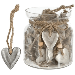 Silberner Herz-Anhänger aus Metall, 4cm - Elegantes Schmuckstück