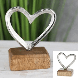 Silbernes Herz auf Sockel, 10cm Hoch - Elegante Tischdeko