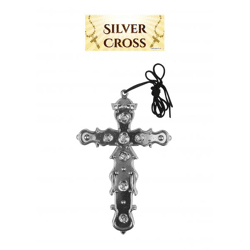 Silbernes Kreuz 16cm mit 74cm Kordel - Elegante Halskette, Modisches Accessoire