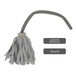 Singender und laufender Besen - Animierte Halloween-Deko, ca. 60cm hoch