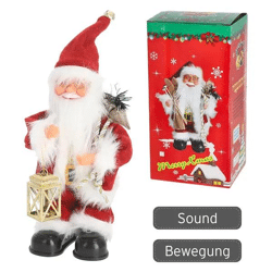 Singender und tanzender Weihnachtsmann - Animierte Weihnachts-Deko, ca. 35cm hoch