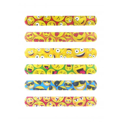 Smile Snap Armbander, 22x3 cm, 6 verschiedene Designs - Bunte Spaßarmbänder für Kinder