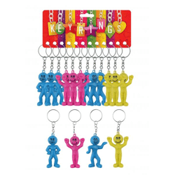 Smiley-Mann-Schlüsselanhänger 5,5 cm | 4 Versionen und 3 Farben | Glücklicher Emoji-Schlüsselanhänger