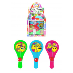 Smiley-Schläger und Ball-Set, 12 cm, 3 Designs, 3 Farben, Outdoor-Spielzeug für Kinder