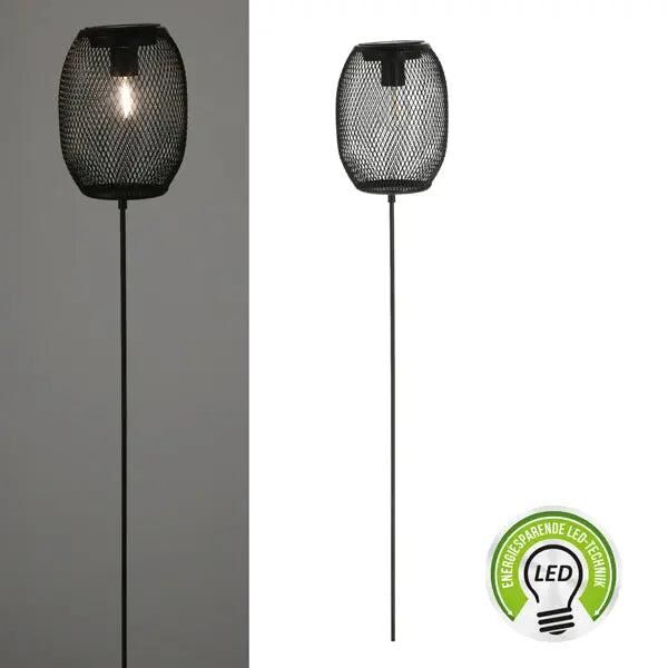 Solarbetriebene LED-Lampe, Netzstrom, Schwarz, Stecker, ca. 100cmH: Effektive Au&szlig;enbeleuchtungsl&ouml;sung