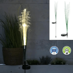 Solarbetriebener LED-Gartenpfahl, Pampasgras-Design, ca. 78cm Höhe: Außenbeleuchtungslösung