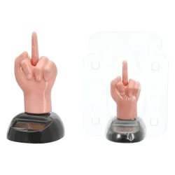 Solarbetriebener Wackelfigur Mittelfinger, Schreibtischspielzeug, 10cm