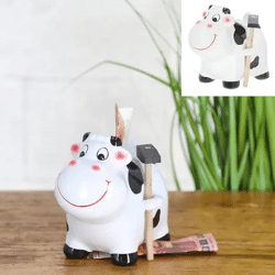 Spardose in Kuhform mit Hammer, 13cm Hoch, Originelle Geldsparbüchse