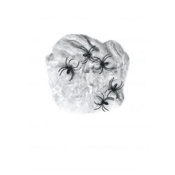 Spinnennetz 40G Weiß mit 5 Spinnen - Ideal für Halloween-Dekoration