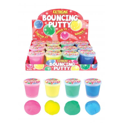 Springknete in der Dose, 28 g, 6 cm x 6,5 cm, 4 verschiedene Farben, lustiges Squishy-Spielzeug für Kinder