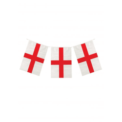 St. George Flaggenkette, 10 m, 20 PVC-Flaggen, 20 x 31 cm, Wetterfest