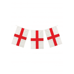 St.-Georgs-Wimpelkette, 4 m, mit 11 PVC-Flaggen 20 x 30 cm – nationale Partydekoration