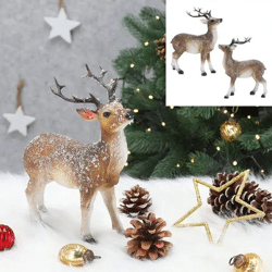 Stehender Braunhirsch, ca. 22cmH - Dekoratives Wildtier für ein Naturinspiriertes Ambiente