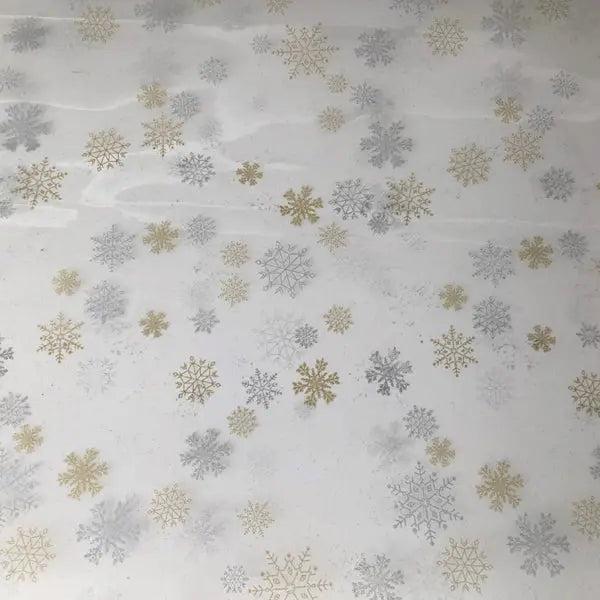 Sterne Klarsichtfolie Geschenkpapier, 70x200cm - Transparente Geschenkverpackung