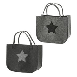 Sternenmuster Filz-Handtaschen, 2er-Set, 40x32x20cm - Modische Alltagstaschen