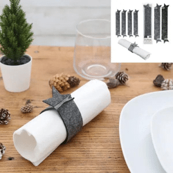 Sternförmige Filz-Serviettenringe, 4er-Set, Dekorative Tischaccessoires