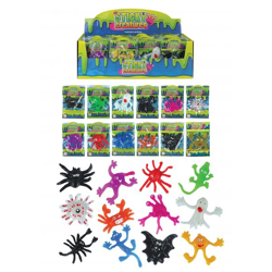 Sticky Creatures Spielzeug, 9–11 cm, 12 Designs, verschiedene Farben – lustiges Spielzeug für Kinder