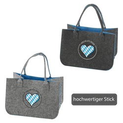 Stilvolle Filztasche - Heimatliebe Design | 2er Set | Robuste & Umweltfreundliche Handtasche