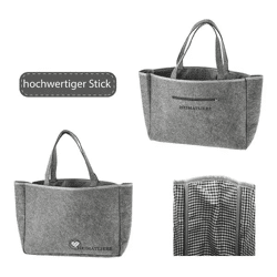 Stilvolle Graue Filz Einkaufstasche - Heimatliebe Design | Robust & Umweltfreundlich