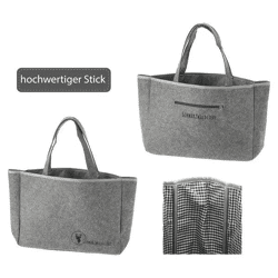 Stilvolle Graue Filz Einkaufstasche - Schwarzwaldliebe Design | Robust & Umweltfreundlich