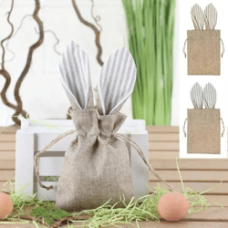 Stilvolle Hasen-Beutel, 2er-Set, ca. 28x13cm – Vielseitige Aufbewahrungsdeko